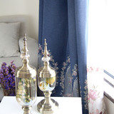定制窗帘欧式法式加厚全遮光刺绣纯色窗帘客厅卧室飘窗高档成品