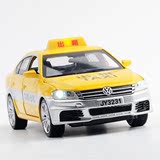 嘉业1:32大众朗逸出租车合金儿童玩具车声光回力汽车模型礼品