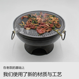 野外烧烤自助烤肉复古老北京炙子烤肉炉无烟炭商用木炭铸铁烧烤炉