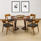 凯的 餐桌椅组合四人六人现代简约小户型家用快餐小吃餐厅圆形桌