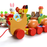 宝宝拖拉学步玩具拉车婴儿幼儿1-2岁拖拉车儿童手拉绳拉线玩具车