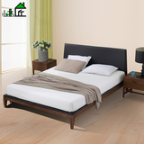 北欧宜家简约现代皮床组合实木床1.5 1.8米双人床 日式床卧室家具