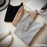 2016秋季新款韩版修身显瘦一字领长袖针织衫纯色百搭T恤打底衫女