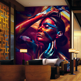 立体玄关走廊壁画抽象人物涂鸦酒吧墙纸咖啡厅个性背景墙无缝墙布
