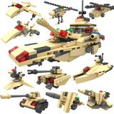 积高8合1军事战舰航母模型拼装积木儿童男孩益智玩具5-8-10岁以上