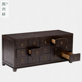 新中式装饰柜玄关柜实木 抽屉式储物柜样板房柜子万物系列家具