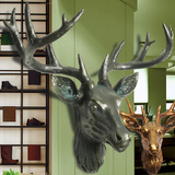 仿真鹿头壁挂壁饰欧式复古酒吧装饰动物挂件创意客厅玄关墙饰挂饰
