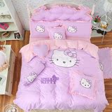 韩版纯棉卡通凯蒂猫床罩床裙四件套1.8m全棉双人1.5米公主三件套4