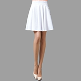 职业阿玛施特2016夏季新款女装百搭修身显瘦白色半身裙百褶短裙