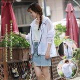 纯色连帽防晒衣女 夏季韩版学生中长款超薄宽松外套长袖女装上衣