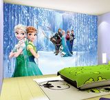 卡通动漫冰雪奇缘梦幻人物背景3D墙纸卧室客厅儿童房走廊壁画壁纸