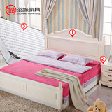 潞城 田园床韩式床 双人床1.8米高箱储物床欧式家具 白色实木床