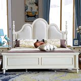 美式床实木床白色欧式床双人床1.8米田园床公主床松木高箱储物床