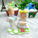烘焙原料 蛋糕装饰品 糖人公仔 结婚娃娃 1个 新娘新郎 白色 结婚