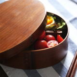 日式创意饭盒木质分格便当午餐餐盒学生饭盒干果盒寿司水果盒