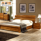 乌金木高端全实木双人床1.8米新中式简约现代婚床卧室高箱储物床