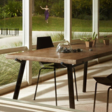 实木办公会议桌简约餐桌长条工作台苹果定制2米loft工业风大板桌