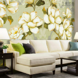 现代简约油画花卉客厅沙发卧室电视背景墙无缝无纺布壁纸壁画墙纸