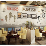 欧式复古3D怀旧电影影片墙纸咖啡厅酒店网吧网咖主题餐厅背景壁画