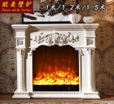 1/1.5/1.2米欧式壁炉 实木美式电子壁炉装饰白色电视壁炉柜罗马柱