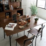 loft餐桌北欧简约现代铁艺实木咖啡厅桌椅美式复古餐厅餐桌椅组合