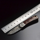 大马士革刀EDC 随身小刀 户外折叠刀 高硬度防身钥匙刀迷你刀具