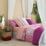 ZARA HOME新品桃色花卉拼接印花棉质被套枕套床单组合欧美