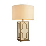 新中式立方铜色金属台灯 现代创意美式复古欧式样板房卧室床头灯