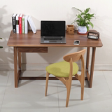 简约现代白橡木黑胡桃木实木书桌电脑桌原木创意新款办公桌写字台