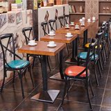 复古工业风 休闲酒吧桌椅 甜品店奶茶店咖啡厅 主题餐厅桌椅组合