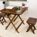折叠桌楠竹餐桌便携家用正方形简易小号4人饭桌小户型多功能桌子