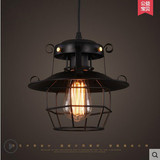 LOFT复古工业风酒吧台咖啡餐厅灯具美式创意铁艺个性鸟笼防爆吊灯
