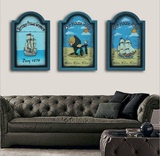 地中海风格树脂海鸟浮雕画创意装饰画餐厅沙滩椅壁挂画有框画