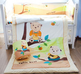 小冰熊专柜正品 婴儿床品 床组件套 床围 针织七件组