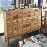 美式现代纯实木橡木多斗柜法式复古多抽屉储物柜餐边柜设计师家具