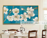 欧式手绘油画横版卧室餐厅家居饰品挂画单幅花卉沙发客厅装饰壁画
