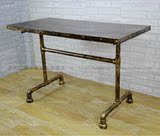 定做复古铁艺餐桌椅主题西餐厅加厚桌椅创意咖啡厅桌椅水管餐桌椅