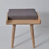 随园 实木梳妆凳 简约现代宜家妆台凳 小户型带软包坐凳化妆凳