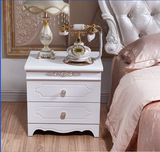 欧式简易床头柜简约实木白色床边柜田园美式现代电话桌斗柜包邮