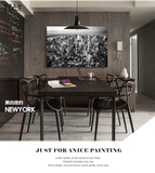 黑白纽约城市装饰画现代客厅沙发背景墙卧室餐厅超大巨幅挂画壁画