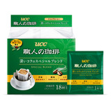 日本进口UCC职人滴漏滤泡式挂耳纯黑无糖咖啡粉原味浓郁18袋入