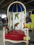 新古典公主椅欧式鸟笼椅美容院沙发椅影楼会所实木装饰高背形象椅