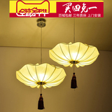 娇七新中式吊灯布艺手绘餐厅工装工程酒店茶楼灯简约个性创意现代