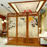 现代中式屏风隔断时尚花卉客厅移动折叠玄关卧室布艺折屏