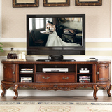2.4米欧式实木电视柜 美式卧室电视机柜 2米客厅古典地柜 落地柜