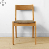 日式现代简约时尚实木布艺椅子凳子低靠背椅住具餐椅酒店餐椅新款