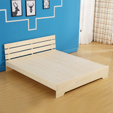 简易实木床松木双人床1.5 1.8米床宜家简约1.2米单人床木板床包邮