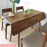 促销新款白橡木餐桌 简约现代饭桌纯实木折叠桌 长方形桌子定做