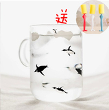 zakka创意清新水杯极地 北极熊企鹅玻璃杯透明情侣杯可爱杯子