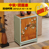新中式香樟木双门柜全实木小户型鞋柜新古典复古家具彩绘玄关柜
